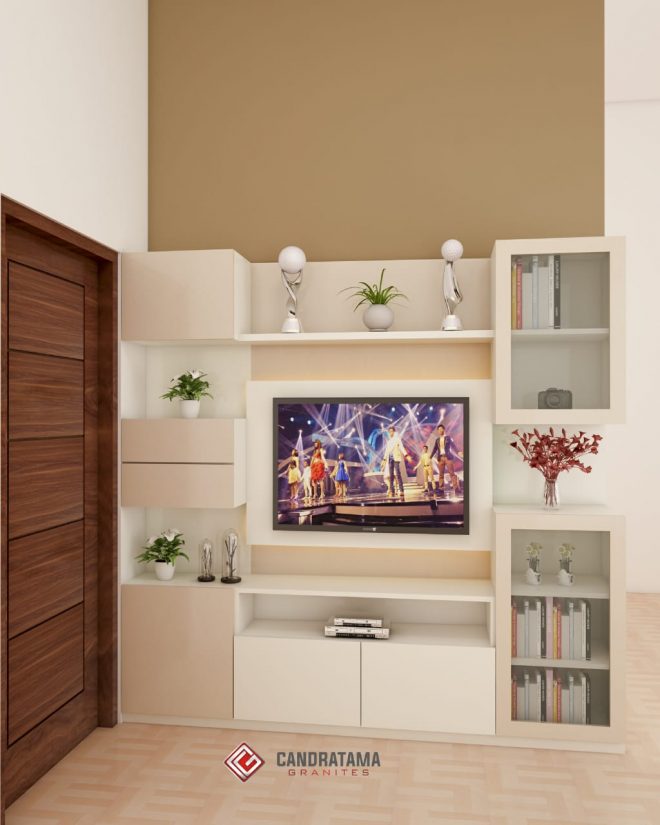 Desain Rak TV Backdrop TV Minimalis Modern Interior Tululngagung ...